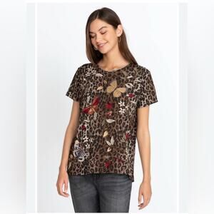 JOHNNY WAS Embroidered Tee XXS